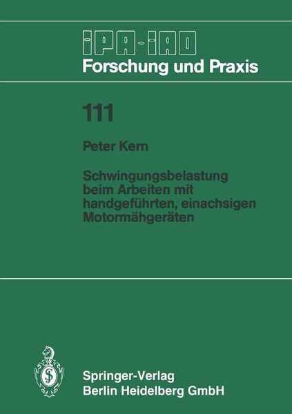 Produktbild: Schwingungsbelastung beim Arbeiten mit handgef&uuml;hrten, einachsigen Motorm&auml;hger&auml;ten