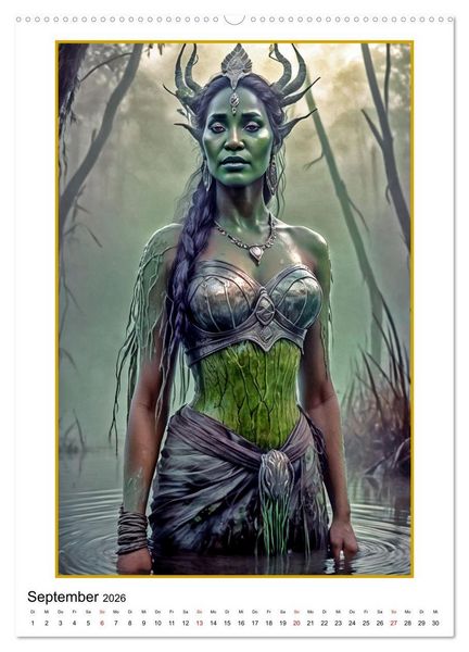 Produktbild: Fantasy-Frauenfiguren (Wandkalender 2026 DIN A2 hoch), CALVENDO Monatskalender