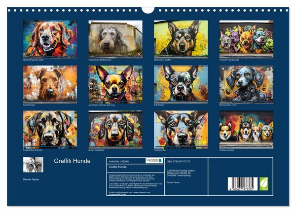 Produktbild: Graffiti Hunde (Wandkalender 2026 DIN A3 quer), CALVENDO Monatskalender