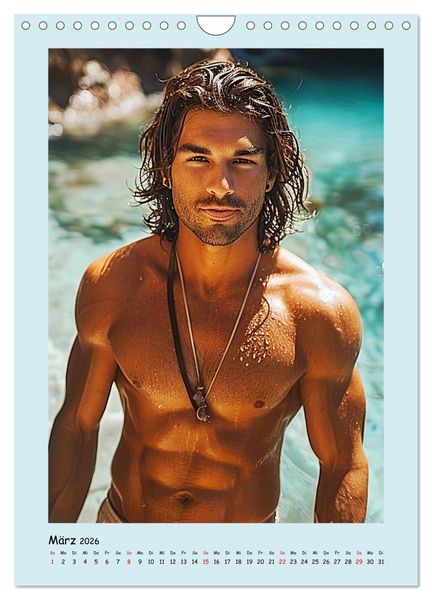 Produktbild: Strandsommer. M&auml;nner. Coole Typen am Meer (Wandkalender 2026 DIN A4 hoch), CALVENDO Monatskalender