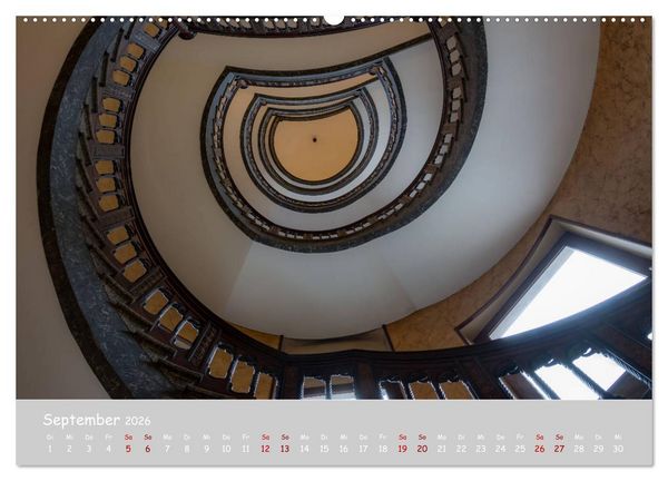 Produktbild: Hamburger Treppenspiralen (hochwertiger Premium Wandkalender 2026 DIN A2 quer), Kunstdruck in Hochglanz