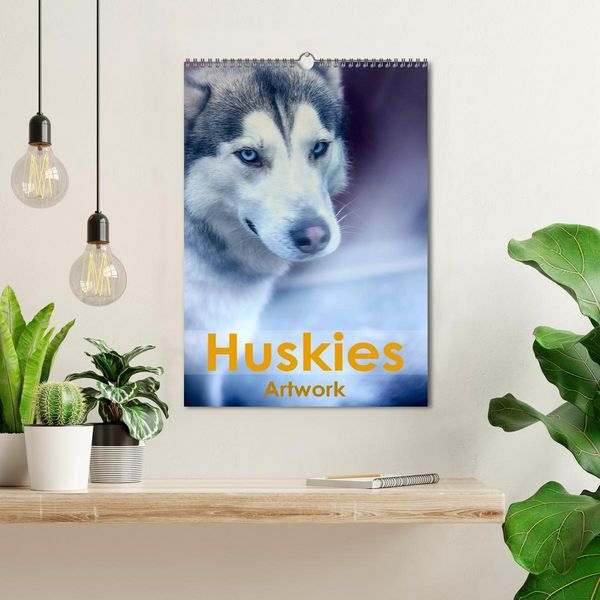 Produktbild: Huskies - Artwork (Wandkalender 2026 DIN A3 hoch), CALVENDO Monatskalender