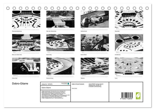 Produktbild: Dobro-Gitarre (Tischkalender 2026 DIN A5 quer), CALVENDO Monatskalender