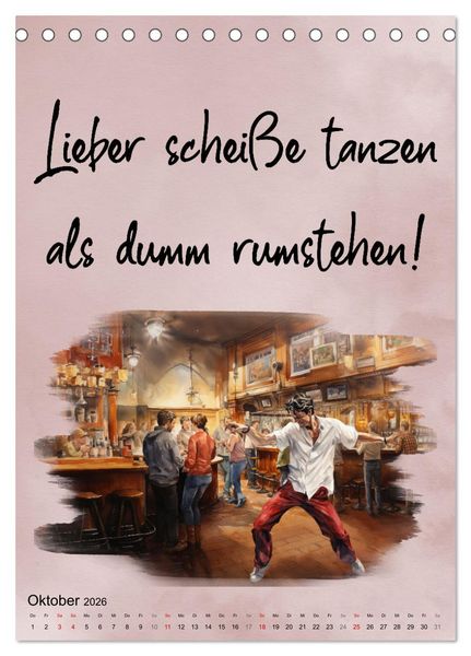 Produktbild: Tanzspr&uuml;che (Tischkalender 2026 DIN A5 hoch), CALVENDO Monatskalender