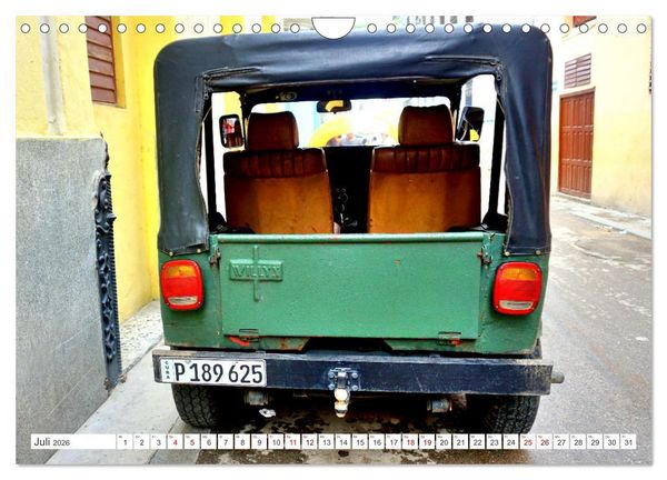 Produktbild: Willys Jeep - Eine amerikanische Legende auf Kuba (Wandkalender 2026 DIN A4 quer), CALVENDO Monatskalender