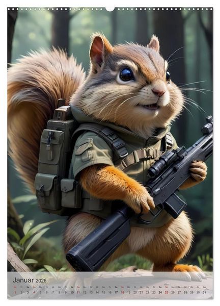 Produktbild: Action Pack - Ein tierisch niedliches Spezialkommando (hochwertiger Premium Wandkalender 2026 DIN A2 hoch), Kunstdruck in Hochglanz