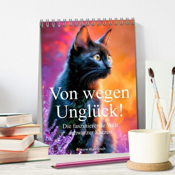 Produktbild: Von wegen Ungl&uuml;ck! - Die faszinierende Welt schwarzer Katzen (Tischkalender 2027 DIN A5 hoch), CALVENDO Monatskalender