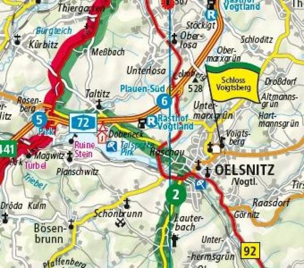 Produktbild: Motorradkarte Erzgebirge - Vogtland 1:200 000