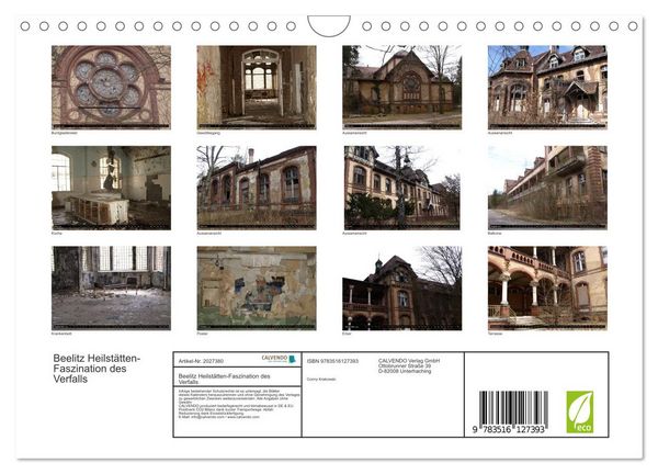 Produktbild: Beelitz Heilst&auml;tten-Faszination des Verfalls (Wandkalender 2026 DIN A4 quer), CALVENDO Monatskalender