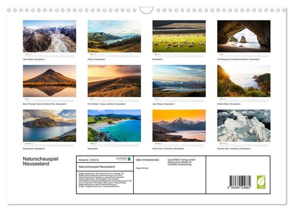 Produktbild: Naturschauspiel Neuseeland (Wandkalender 2027 DIN A3 quer), CALVENDO Monatskalender