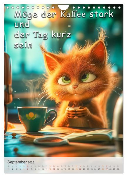 Produktbild: Kaffee-Katzen (Wandkalender 2026 DIN A4 hoch), CALVENDO Monatskalender