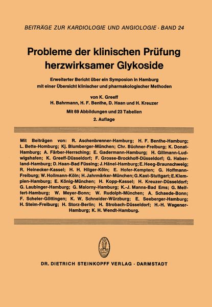 Produktbild: Probleme der Klinischen Pr&uuml;fung Herzwirksamer Glykoside