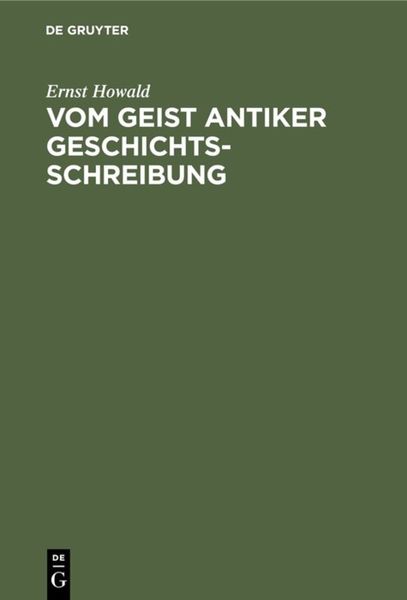 Produktbild: Vom Geist antiker Geschichtsschreibung