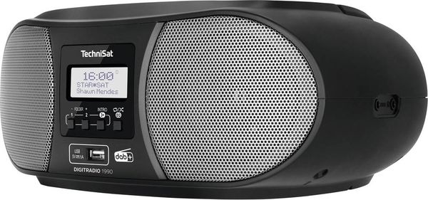 Produktbild: TechniSat DIGITRADIO 1990 CD-Radio DAB+, UKW AUX, Bluetooth&reg;, CD, USB Akku-Ladefunktion, Weckfunktion Schwarz