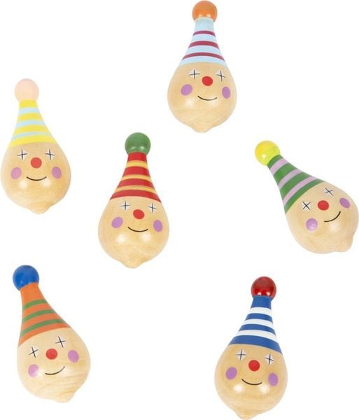 Produktbild: Small foot 6138 - Holzkreisel Clown 6er Set