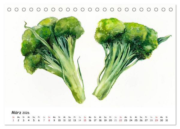 Produktbild: Gem&uuml;se Aquarelle (Tischkalender 2026 DIN A5 quer), CALVENDO Monatskalender