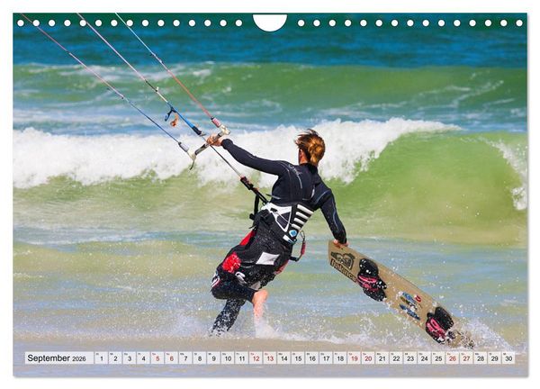 Produktbild: Kitesurfen - Action pur (Wandkalender 2026 DIN A4 quer), CALVENDO Monatskalender
