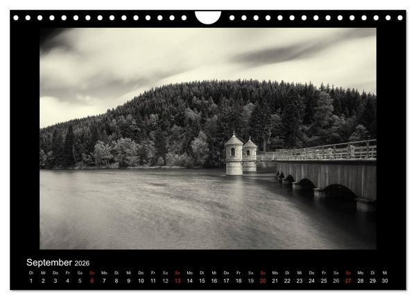 Produktbild: Harz-Bilder in monochrome (Wandkalender 2026 DIN A4 quer), CALVENDO Monatskalender