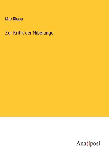 Produktbild: Zur Kritik der Nibelunge