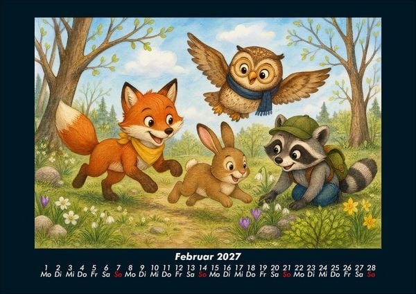 Produktbild: Waldtiere - Abenteuer im Jahreswald 2027 Fotokalender DIN A4