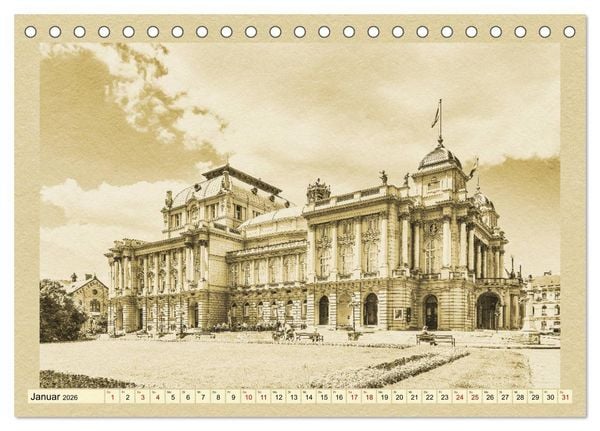 Produktbild: Zagreb &ndash; Ein Kalender im Zeitungsstil (Tischkalender 2026 DIN A5 quer), CALVENDO Monatskalender