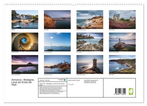 Produktbild: Armorica - Bretagne, Land am Ende der Welt (hochwertiger Premium Wandkalender 2026 DIN A2 quer), Kunstdruck in Hochglanz