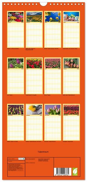 Produktbild: Familienplaner 2026 - Tulpentraum mit 5 Spalten (Wandkalender, 21 x 45 cm) CALVENDO