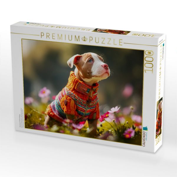 Produktbild: CALVENDO Puzzle American Pit Bull Welpe | 1000 Teile Lege-Gr&ouml;&szlig;e 64x48cm Foto-Puzzle f&uuml;r gl&uuml;ckliche Stunden