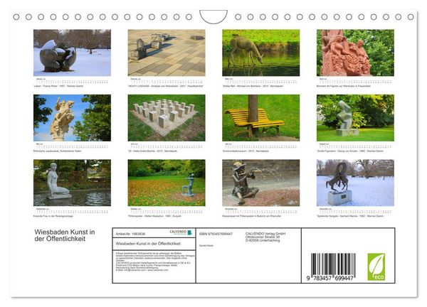 Produktbild: Wiesbaden Kunst in der &Ouml;ffentlichkeit (Wandkalender 2026 DIN A4 quer), CALVENDO Monatskalender