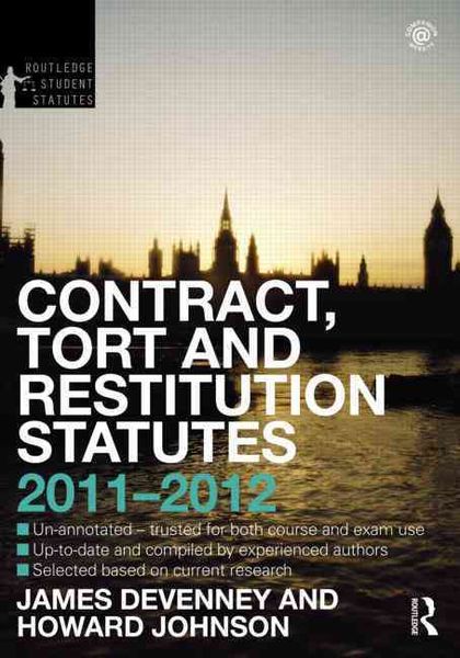 Produktbild: Contract, Tort and Restitution Statutes