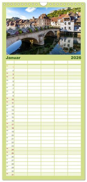 Produktbild: Familienplaner 2026 - Frankreich - Franche-Comt&eacute; mit 5 Spalten (Wandkalender, 21 x 45 cm) CALVENDO