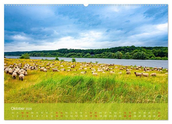 Produktbild: der elbestrom natur (hochwertiger Premium Wandkalender 2026 DIN A2 quer), Kunstdruck in Hochglanz