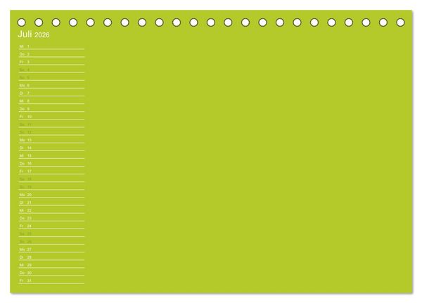 Produktbild: Bastel-Geburtstagskalender gr&uuml;n / Geburtstagskalender (Tischkalender 2026 DIN A5 quer), CALVENDO Monatskalender