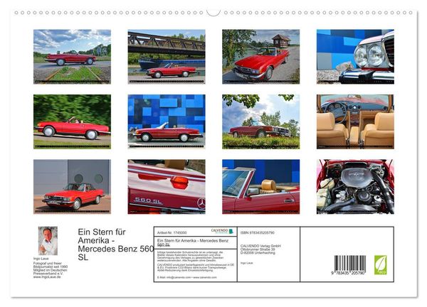 Produktbild: Ein Stern f&uuml;r Amerika - Mercedes Benz 560 SL (hochwertiger Premium Wandkalender 2025 DIN A2 quer), Kunstdruck in Hochglanz