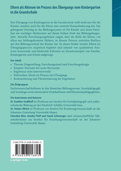 Produktbild: Eltern als Akteure im Prozess des &Uuml;bergangs vom Kindergarten in die Grundschule