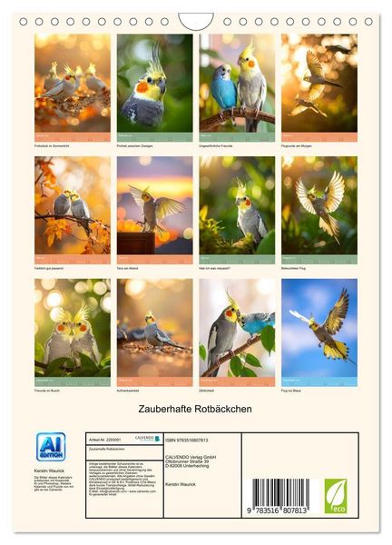 Produktbild: Zauberhafte Rotb&auml;ckchen (Wandkalender 2027 DIN A4 hoch), CALVENDO Monatskalender