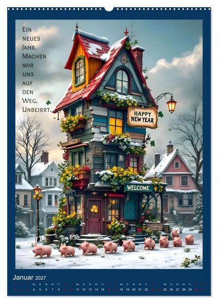 Produktbild: Hausgeflippt (Wandkalender 2027 DIN A2 hoch), CALVENDO Monatskalender