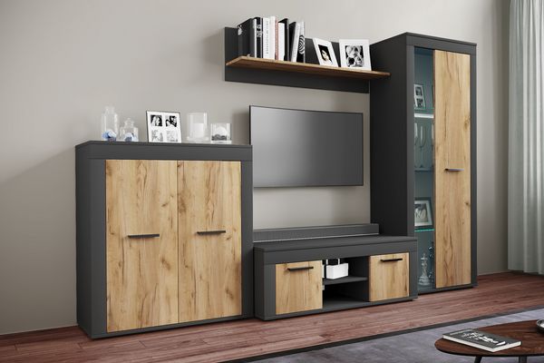 Produktbild: Holz TV Lowboard M&ouml;bel Fernsehschrank Usilo L