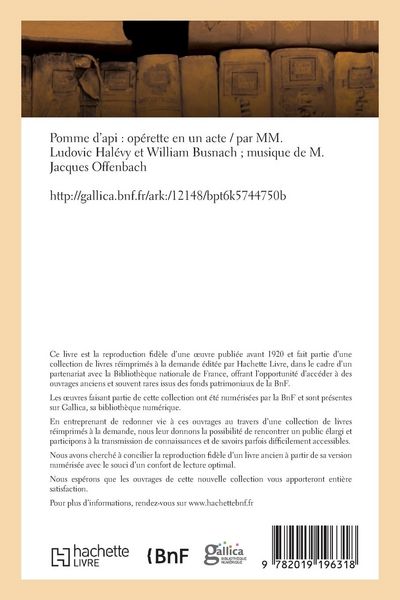 Produktbild: Pomme d'api, op&eacute;rette en un acte
