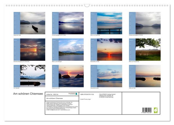 Produktbild: Am sch&ouml;nen Chiemsee (Wandkalender 2026 DIN A2 quer), CALVENDO Monatskalender