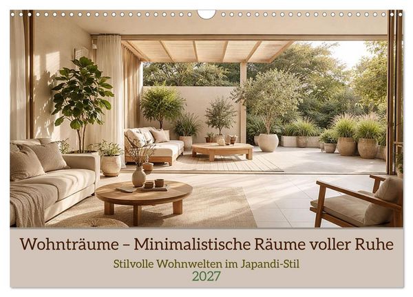 Produktbild: Wohntr&auml;ume &ndash; Minimalistische R&auml;ume voller Ruhe (Wandkalender 2027 DIN A3 quer), CALVENDO Monatskalender