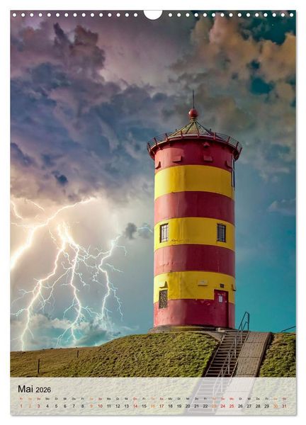 Produktbild: Leuchtt&uuml;rme im Gewitter (Wandkalender 2026 DIN A3 hoch), CALVENDO Monatskalender