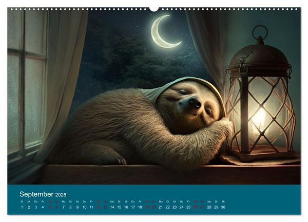 Produktbild: Der Kalender f&uuml;r echte Faultiere (hochwertiger Premium Wandkalender 2026 DIN A2 quer), Kunstdruck in Hochglanz