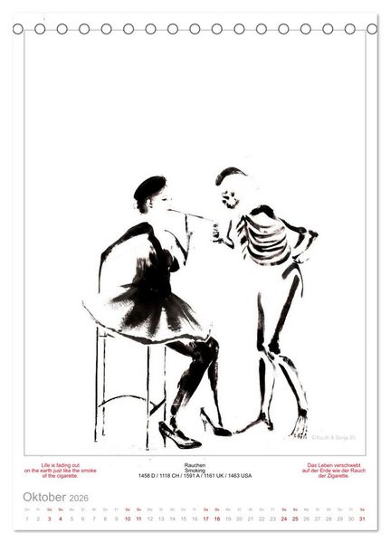 Produktbild: TOTENTANZ HERRENWAHL Haiku Zenga Photo DANCE OF DEATH MEN'S CHOICE (Tischkalender 2026 DIN A5 hoch), CALVENDO Monatskalender
