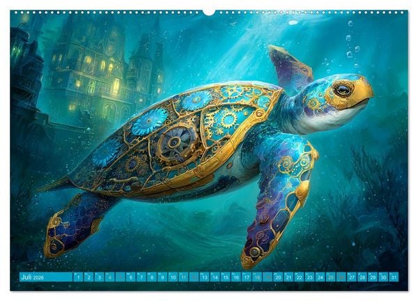 Produktbild: Aqua Mechanica &ndash; Steampunk unter dem Meer (hochwertiger Premium Wandkalender 2026 DIN A2 quer), Kunstdruck in Hochglanz