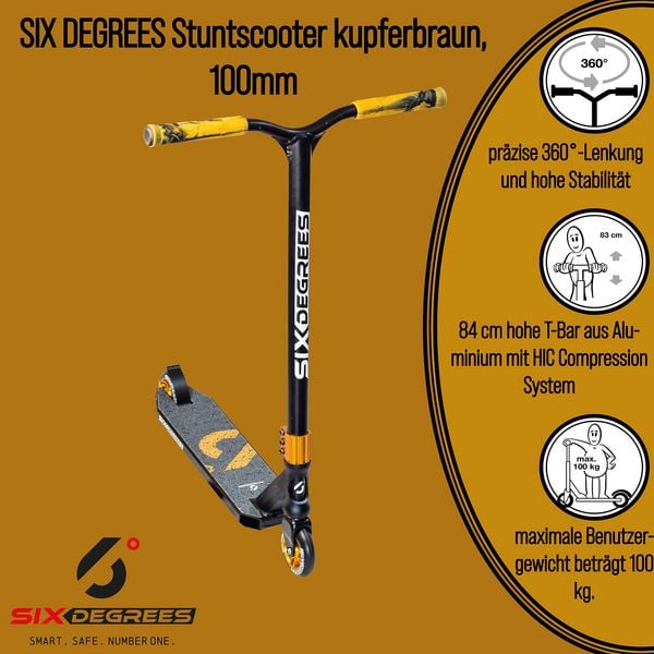 Produktbild: SIX DEGREES Stuntscooter 100 mm schwarz-