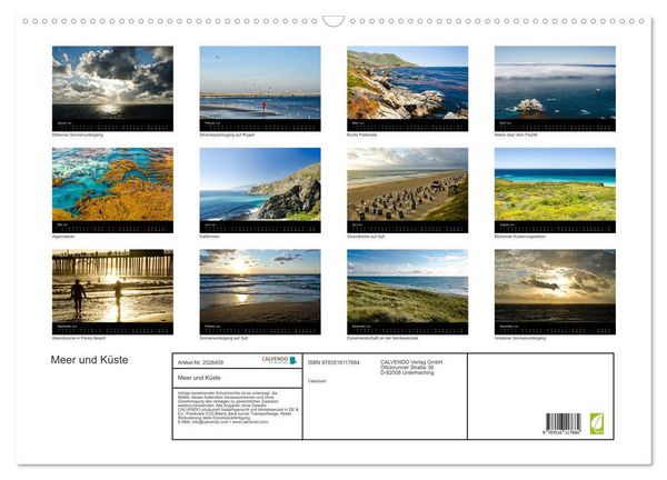 Produktbild: Meer und K&uuml;ste (Wandkalender 2026 DIN A2 quer), CALVENDO Monatskalender