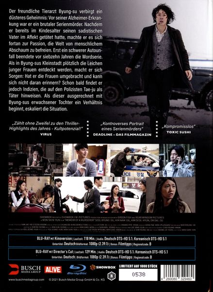 Produktbild: Memoir of a Murderer - Director's Cut - 2-Disc Limited Edition (Mediabook) [2 BRs]