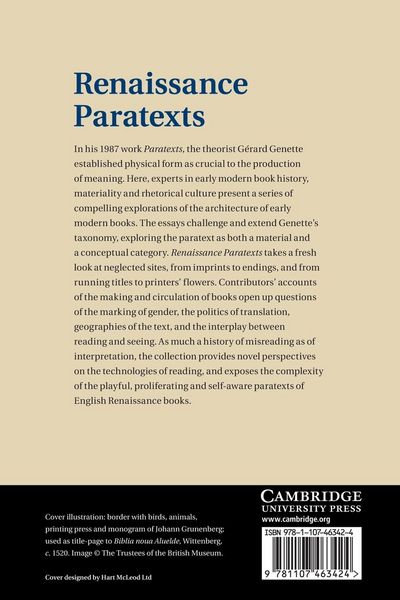 Produktbild: Renaissance Paratexts