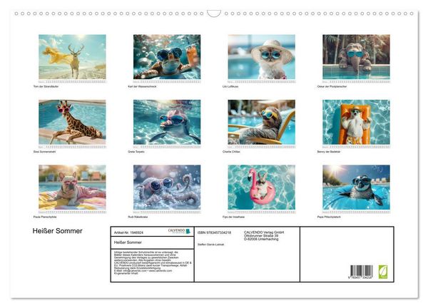 Produktbild: Hei&szlig;er Sommer (Wandkalender 2026 DIN A2 quer), CALVENDO Monatskalender